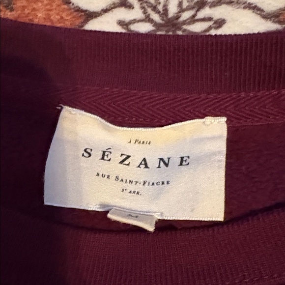 Sezane Medium Burgundy Heart Sweatshirt - Picture 4 of 8
